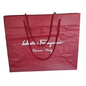 Salvatore Ferragamo Burgundy Tote Empty Paper Bag